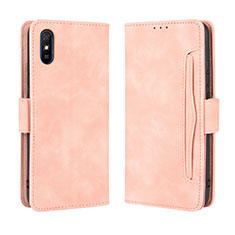 Funda de Cuero Cartera con Soporte Carcasa BY3 para Xiaomi Redmi 9i Rosa