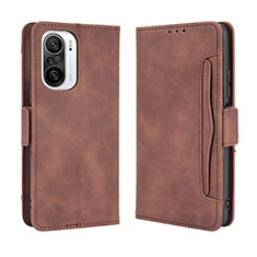 Funda de Cuero Cartera con Soporte Carcasa BY3 para Xiaomi Redmi K40 5G Marron