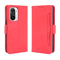 Funda de Cuero Cartera con Soporte Carcasa BY3 para Xiaomi Redmi K40 5G Rojo