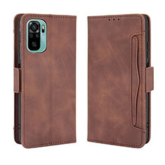 Funda de Cuero Cartera con Soporte Carcasa BY3 para Xiaomi Redmi Note 10 4G Marron