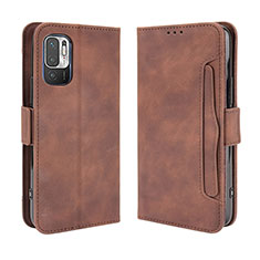 Funda de Cuero Cartera con Soporte Carcasa BY3 para Xiaomi Redmi Note 10 JE 5G Marron