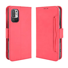 Funda de Cuero Cartera con Soporte Carcasa BY3 para Xiaomi Redmi Note 10 JE 5G Rojo