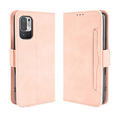 Funda de Cuero Cartera con Soporte Carcasa BY3 para Xiaomi Redmi Note 10 JE 5G Rosa