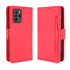 Funda de Cuero Cartera con Soporte Carcasa BY3 para Xiaomi Redmi Note 10 Pro 5G Rojo