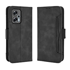 Funda de Cuero Cartera con Soporte Carcasa BY3 para Xiaomi Redmi Note 11T Pro+ Plus 5G Negro