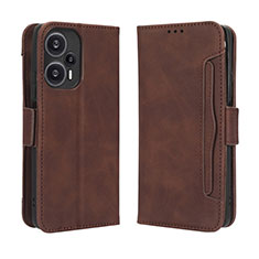 Funda de Cuero Cartera con Soporte Carcasa BY3 para Xiaomi Redmi Note 12 Turbo 5G Marron