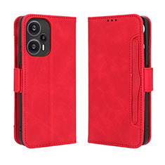 Funda de Cuero Cartera con Soporte Carcasa BY3 para Xiaomi Redmi Note 12 Turbo 5G Rojo