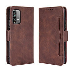 Funda de Cuero Cartera con Soporte Carcasa BY3 para Xiaomi Redmi Note 9 4G Marron