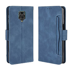 Funda de Cuero Cartera con Soporte Carcasa BY3 para Xiaomi Redmi Note 9 Pro Max Azul