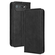 Funda de Cuero Cartera con Soporte Carcasa BY4 para Asus ROG Phone 7 Negro