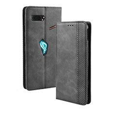 Funda de Cuero Cartera con Soporte Carcasa BY4 para Asus ROG Phone II ZS660KL Negro