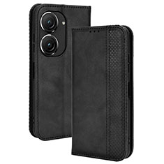 Funda de Cuero Cartera con Soporte Carcasa BY4 para Asus ZenFone 10 Negro