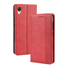 Funda de Cuero Cartera con Soporte Carcasa BY4 para Asus ZenFone Live L2 ZA550KL Rojo