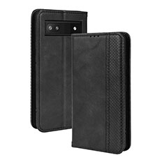 Funda de Cuero Cartera con Soporte Carcasa BY4 para Google Pixel 6a 5G Negro