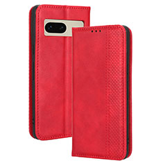 Funda de Cuero Cartera con Soporte Carcasa BY4 para Google Pixel 7 5G Rojo