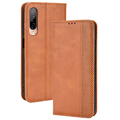 Funda de Cuero Cartera con Soporte Carcasa BY4 para HTC Desire 22 Pro 5G Marron