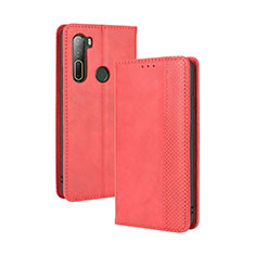 Funda de Cuero Cartera con Soporte Carcasa BY4 para HTC U20 5G Rojo