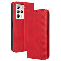 Funda de Cuero Cartera con Soporte Carcasa BY4 para HTC U23 Pro 5G Rojo