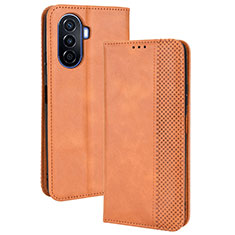 Funda de Cuero Cartera con Soporte Carcasa BY4 para Huawei Enjoy 50 Marron