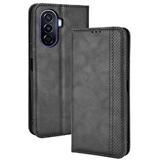 Funda de Cuero Cartera con Soporte Carcasa BY4 para Huawei Enjoy 50 Negro