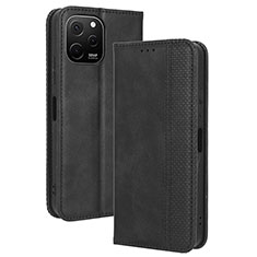 Funda de Cuero Cartera con Soporte Carcasa BY4 para Huawei Enjoy 50z Negro