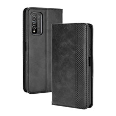 Funda de Cuero Cartera con Soporte Carcasa BY4 para Huawei Honor 10X Lite Negro