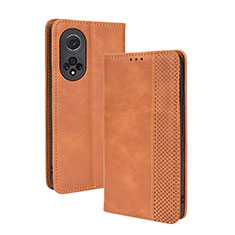 Funda de Cuero Cartera con Soporte Carcasa BY4 para Huawei Honor 50 Pro 5G Marron