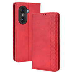 Funda de Cuero Cartera con Soporte Carcasa BY4 para Huawei Honor 60 Pro 5G Rojo