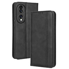 Funda de Cuero Cartera con Soporte Carcasa BY4 para Huawei Honor 70 5G Negro