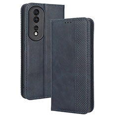 Funda de Cuero Cartera con Soporte Carcasa BY4 para Huawei Honor 80 Pro 5G Azul