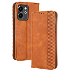 Funda de Cuero Cartera con Soporte Carcasa BY4 para Huawei Honor 80 SE 5G Marron