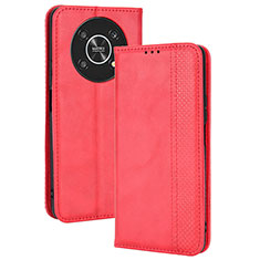 Funda de Cuero Cartera con Soporte Carcasa BY4 para Huawei Honor Magic4 Lite 5G Rojo