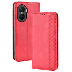 Funda de Cuero Cartera con Soporte Carcasa BY4 para Huawei Honor X40i 5G Rojo