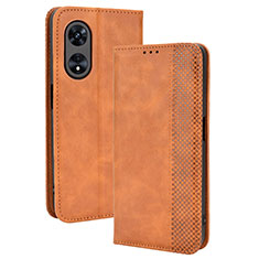 Funda de Cuero Cartera con Soporte Carcasa BY4 para Huawei Honor X5 Plus Marron