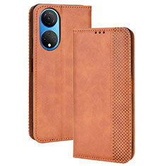 Funda de Cuero Cartera con Soporte Carcasa BY4 para Huawei Honor X7 Marron