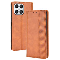 Funda de Cuero Cartera con Soporte Carcasa BY4 para Huawei Honor X8 4G Marron