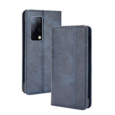 Funda de Cuero Cartera con Soporte Carcasa BY4 para Huawei Mate X2 Azul