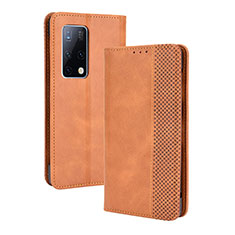 Funda de Cuero Cartera con Soporte Carcasa BY4 para Huawei Mate X2 Marron