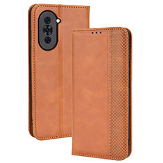 Funda de Cuero Cartera con Soporte Carcasa BY4 para Huawei Nova 10 Marron