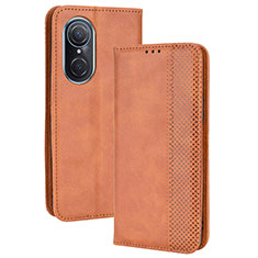 Funda de Cuero Cartera con Soporte Carcasa BY4 para Huawei Nova 9 SE Marron