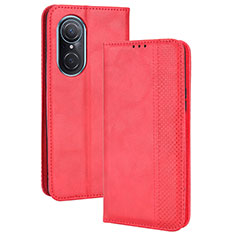 Funda de Cuero Cartera con Soporte Carcasa BY4 para Huawei Nova 9 SE Rojo