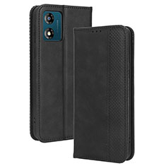 Funda de Cuero Cartera con Soporte Carcasa BY4 para Motorola Moto E13 Negro