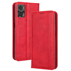 Funda de Cuero Cartera con Soporte Carcasa BY4 para Motorola Moto E22i Rojo