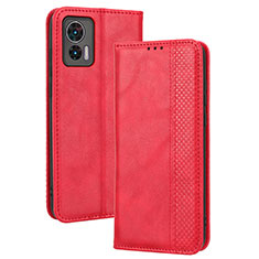 Funda de Cuero Cartera con Soporte Carcasa BY4 para Motorola Moto Edge 30 Neo 5G Rojo