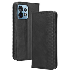 Funda de Cuero Cartera con Soporte Carcasa BY4 para Motorola Moto Edge 40 Pro 5G Negro