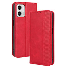 Funda de Cuero Cartera con Soporte Carcasa BY4 para Motorola Moto G 5G (2023) Rojo