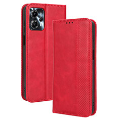 Funda de Cuero Cartera con Soporte Carcasa BY4 para Motorola Moto G23 Rojo