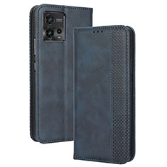 Funda de Cuero Cartera con Soporte Carcasa BY4 para Motorola Moto G72 Azul