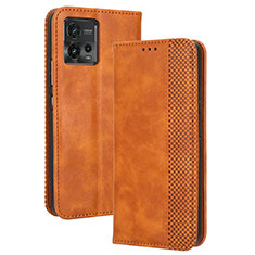 Funda de Cuero Cartera con Soporte Carcasa BY4 para Motorola Moto G72 Marron