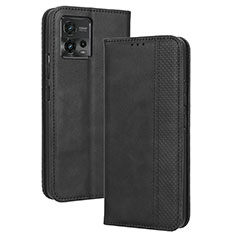 Funda de Cuero Cartera con Soporte Carcasa BY4 para Motorola Moto G72 Negro